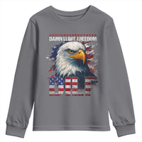 Funny 4th Of July DILF Damn I Love Freedom Youth Sweatshirt Vintage Bald Eagle 4th Of July - Wonder Print Shop