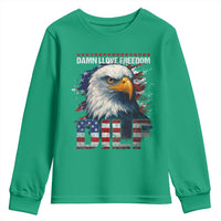Funny 4th Of July DILF Damn I Love Freedom Youth Sweatshirt Vintage Bald Eagle 4th Of July - Wonder Print Shop