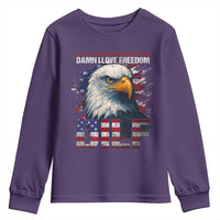 Funny 4th Of July DILF Damn I Love Freedom Youth Sweatshirt Vintage Bald Eagle 4th Of July - Wonder Print Shop