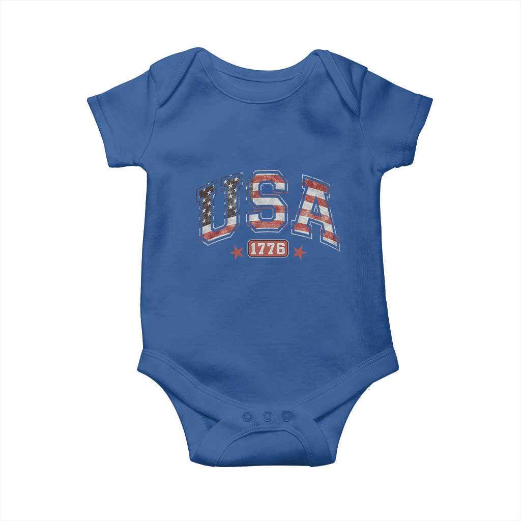 Funny USA 1776 Patriotic 4th of July American Flag Baby Onesie - Wonder Print Shop