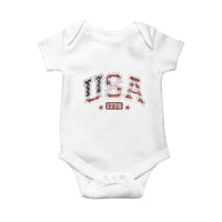Funny USA 1776 Patriotic 4th of July American Flag Baby Onesie - Wonder Print Shop