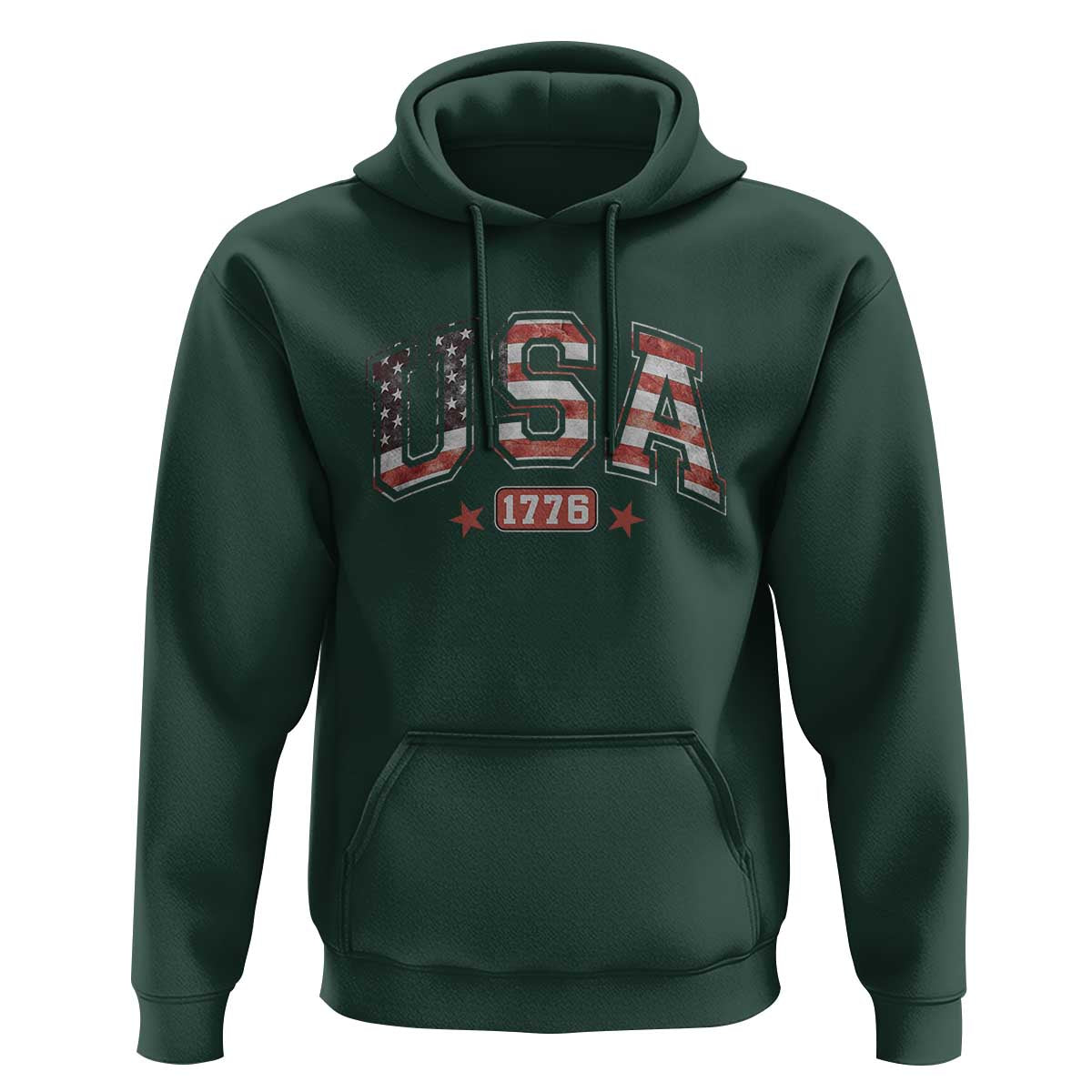 Funny USA 1776 Patriotic 4th of July American Flag Hoodie - Wonder Print Shop