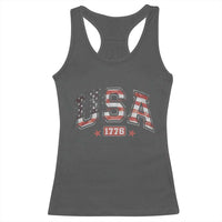 Funny USA 1776 Patriotic 4th of July American Flag Racerback Tank Top - Wonder Print Shop