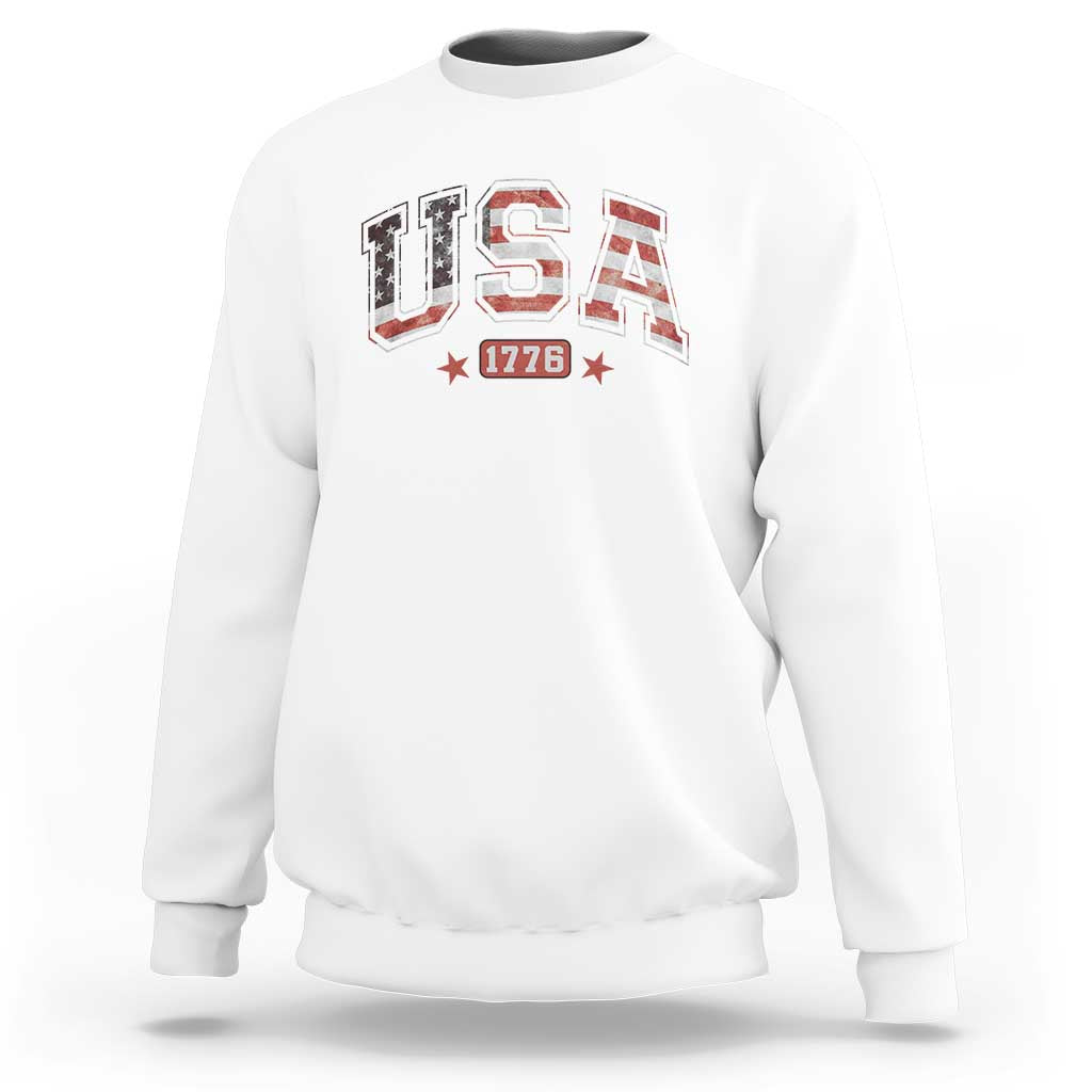 Funny USA 1776 Patriotic 4th of July American Flag Sweatshirt - Wonder Print Shop