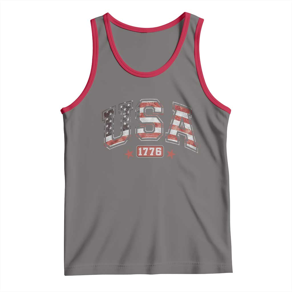 Funny USA 1776 Patriotic 4th of July American Flag Tank Top - Wonder Print Shop
