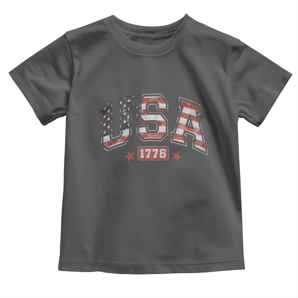 Funny USA 1776 Patriotic 4th of July American Flag Toddler T Shirt - Wonder Print Shop