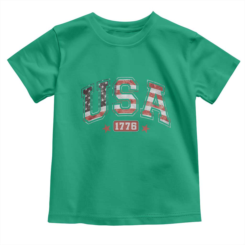 Funny USA 1776 Patriotic 4th of July American Flag Toddler T Shirt - Wonder Print Shop