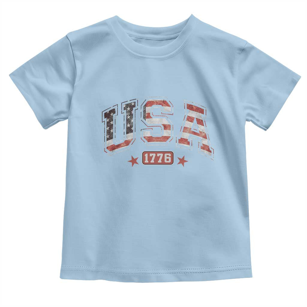 Funny USA 1776 Patriotic 4th of July American Flag Toddler T Shirt - Wonder Print Shop