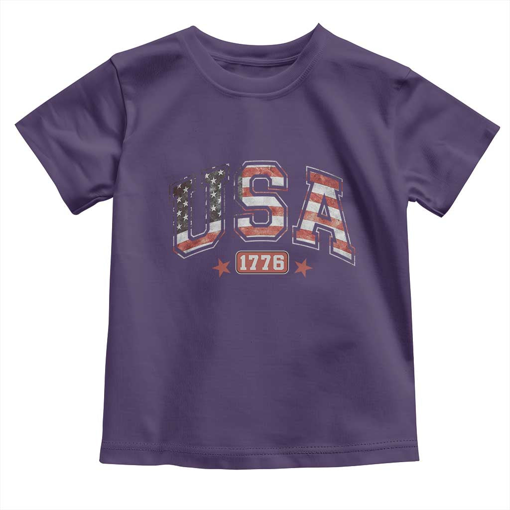Funny USA 1776 Patriotic 4th of July American Flag Toddler T Shirt - Wonder Print Shop