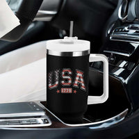Funny USA 1776 Patriotic 4th of July American Flag Tumbler With Handle - Wonder Print Shop