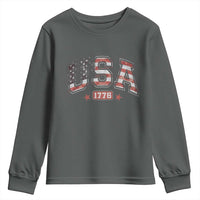 Funny USA 1776 Patriotic 4th of July American Flag Youth Sweatshirt - Wonder Print Shop