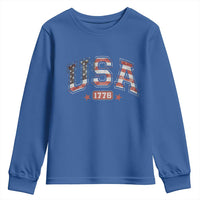 Funny USA 1776 Patriotic 4th of July American Flag Youth Sweatshirt - Wonder Print Shop
