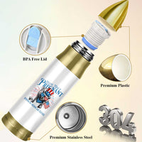 Funny Festive Feral and Pregnant Bullet Tumbler Running On Freedom And Cravings 4th of July Maternity Raccoon - Wonder Print Shop