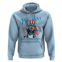 Funny Festive Feral and Pregnant Hoodie Running On Freedom And Cravings 4th of July Maternity Raccoon - Wonder Print Shop