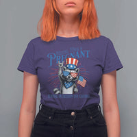 Funny Festive Feral and Pregnant T Shirt For Women Running On Freedom And Cravings 4th of July Maternity Raccoon - Wonder Print Shop