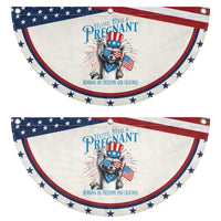 Funny Festive Feral and Pregnant Patriotic Fan Flag Running On Freedom And Cravings 4th of July Maternity Raccoon