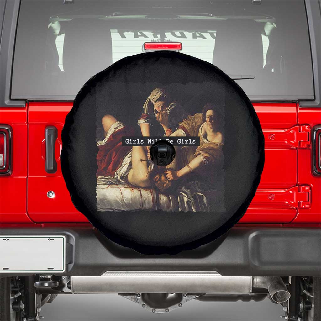 Funny Girls Will Be Girls Feminist Women Spare Tire Cover - Wonder Print Shop