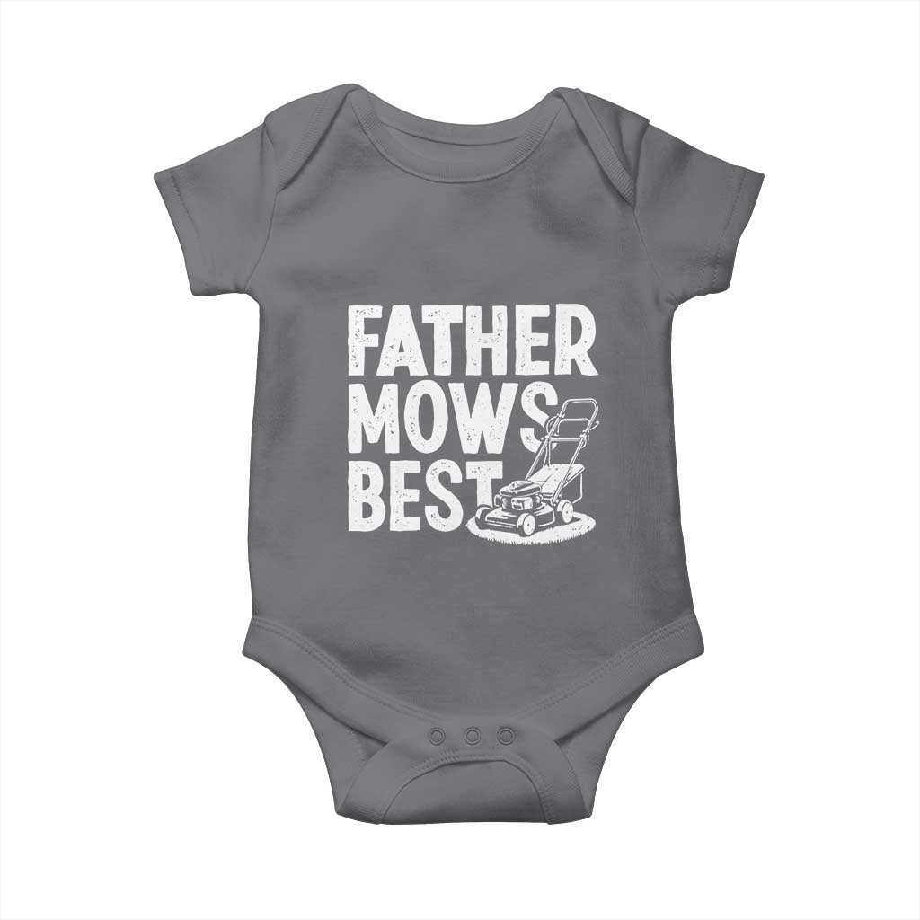 Funny Father Mows Best Baby Onesie Fathers Day Dad Jokes Lawn Mowing