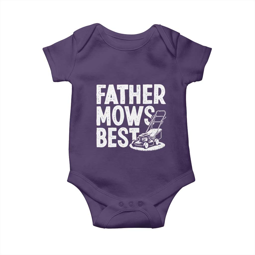 Funny Father Mows Best Baby Onesie Fathers Day Dad Jokes Lawn Mowing