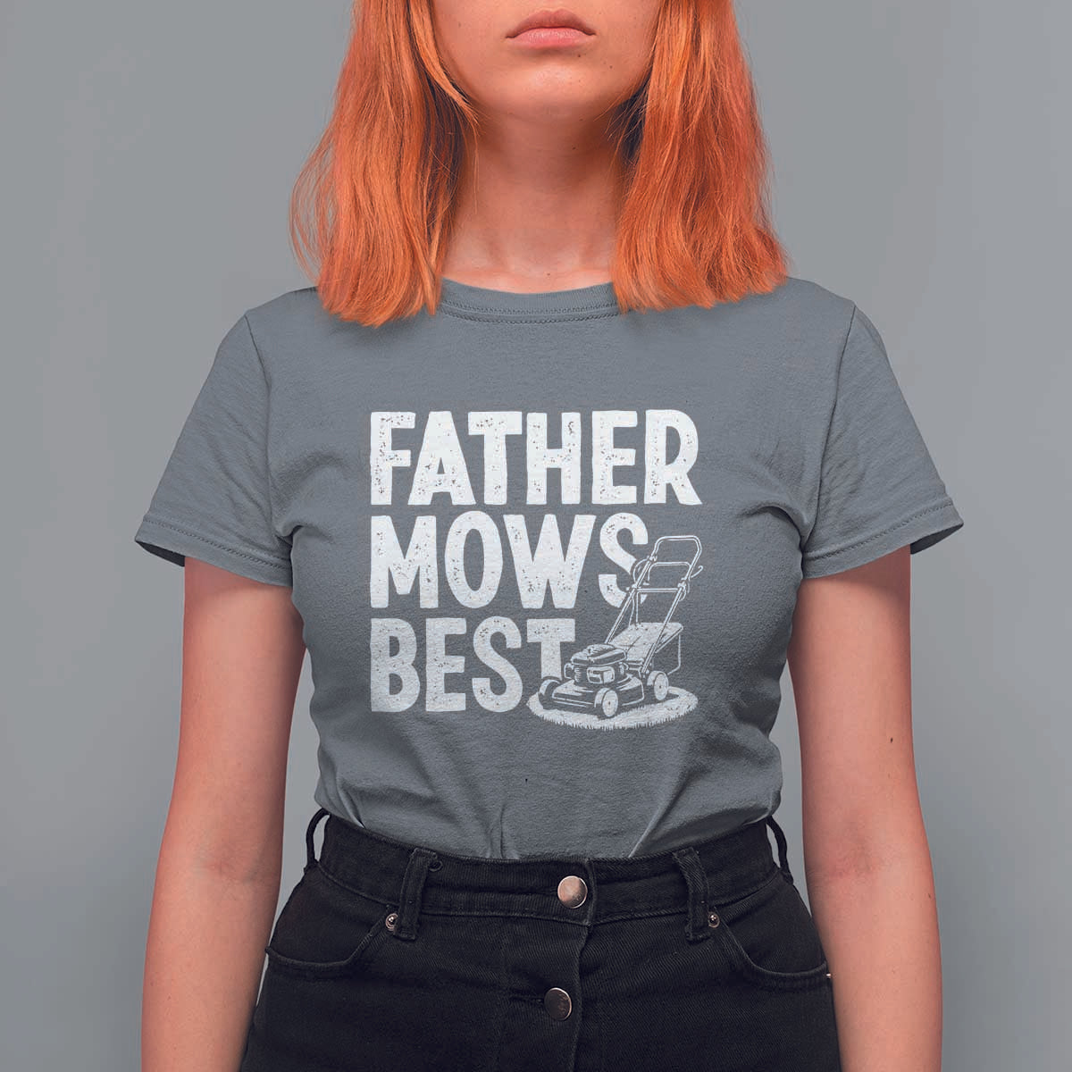 Funny Father Mows Best T Shirt For Women Fathers Day Dad Jokes Lawn Mowing