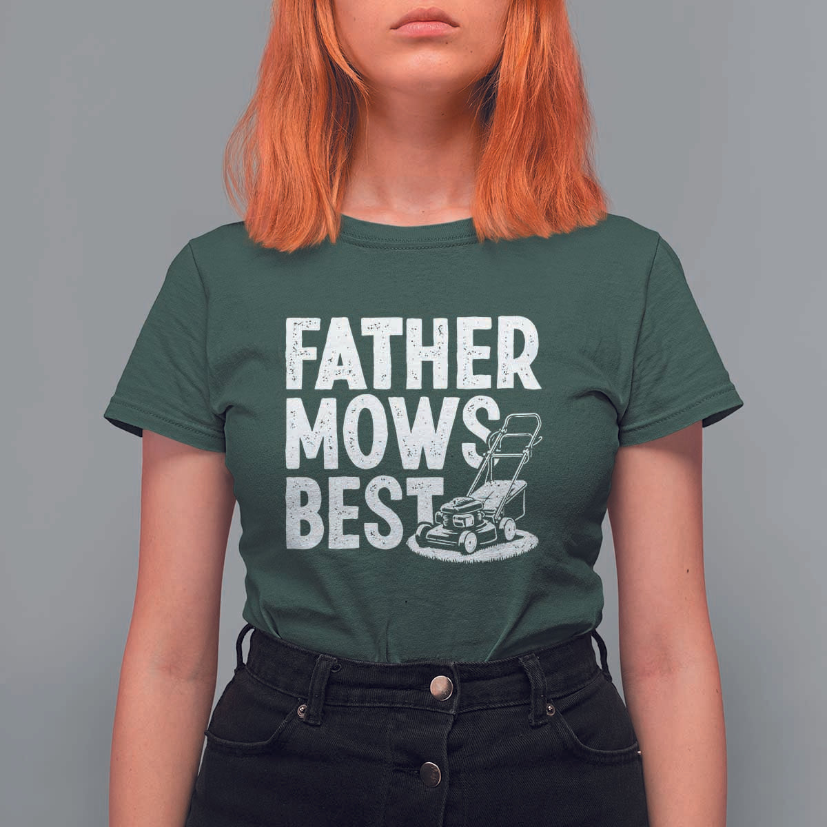 Funny Father Mows Best T Shirt For Women Fathers Day Dad Jokes Lawn Mowing
