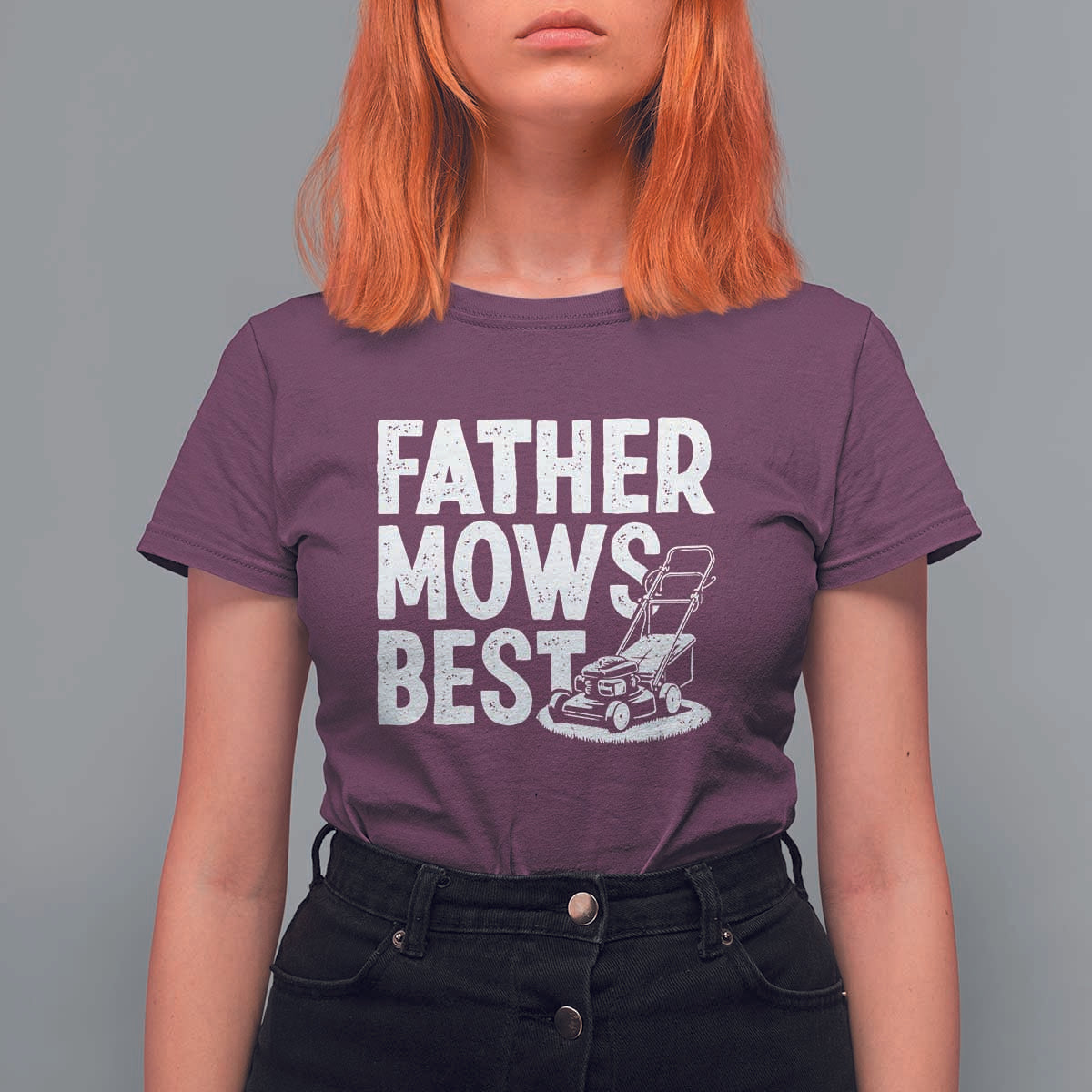 Funny Father Mows Best T Shirt For Women Fathers Day Dad Jokes Lawn Mowing