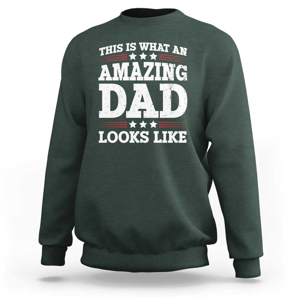 Funny This Is What An Amazing Dad Looks Like Sweatshirt Fathers Day