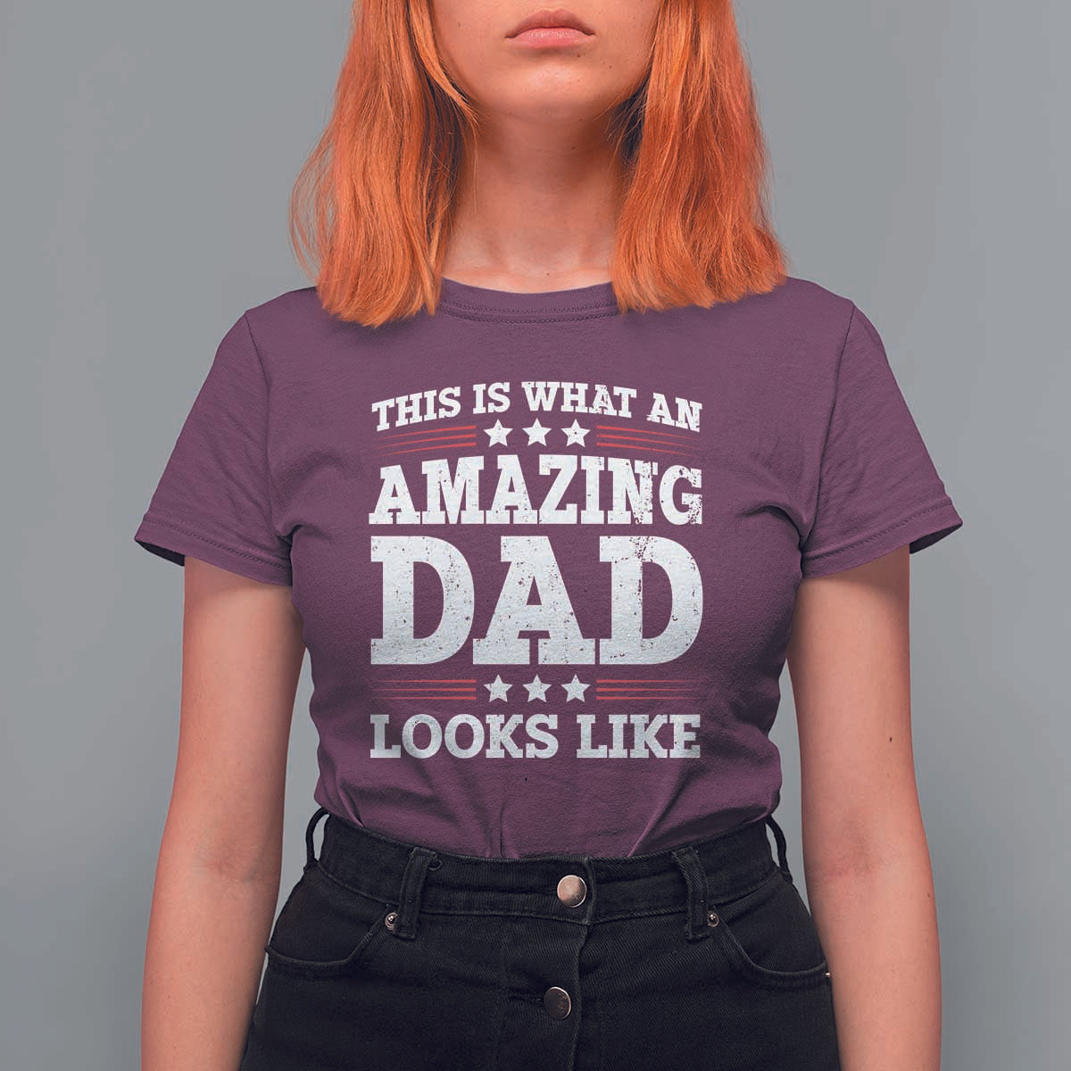 Funny This Is What An Amazing Dad Looks Like T Shirt For Women Fathers Day