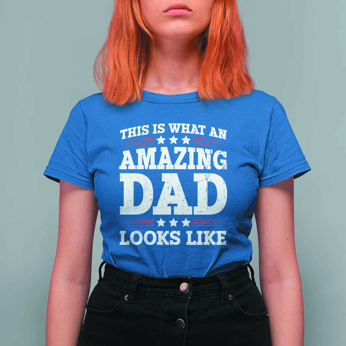 Funny This Is What An Amazing Dad Looks Like T Shirt For Women Fathers Day