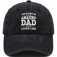 Funny This Is What An Amazing Dad Looks Like Washed Cotton Baseball Cap Fathers Day