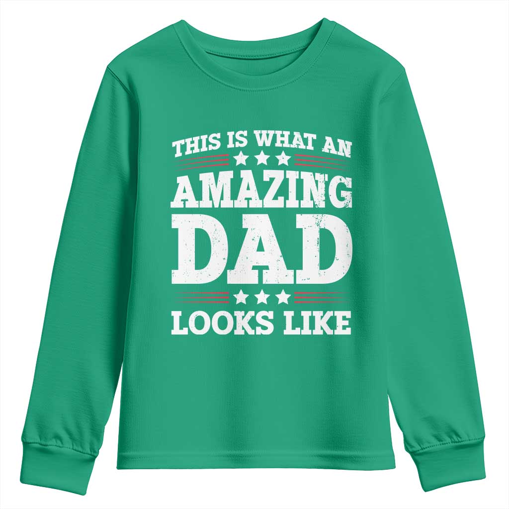 Funny This Is What An Amazing Dad Looks Like Youth Sweatshirt Fathers Day
