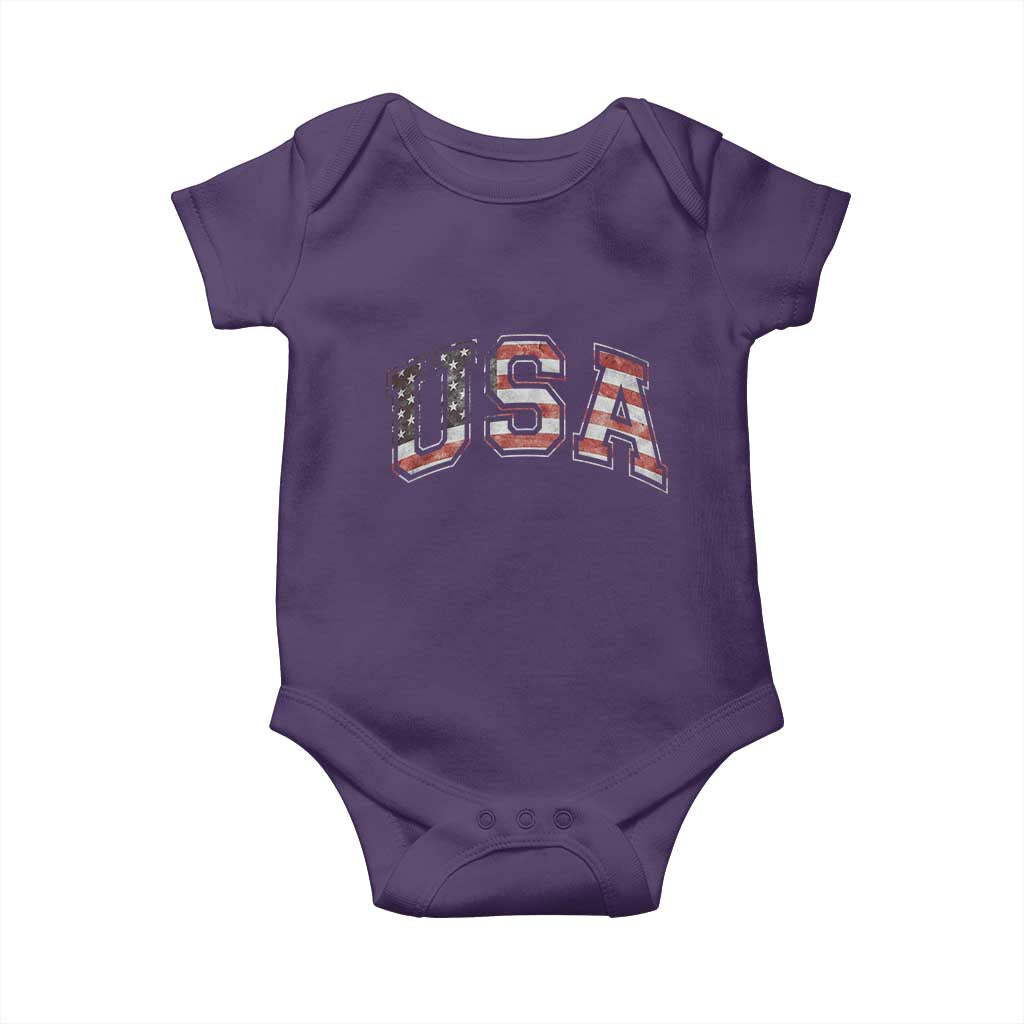 Funny USA Patriotic 4th of July American Flag Baby Onesie - Wonder Print Shop