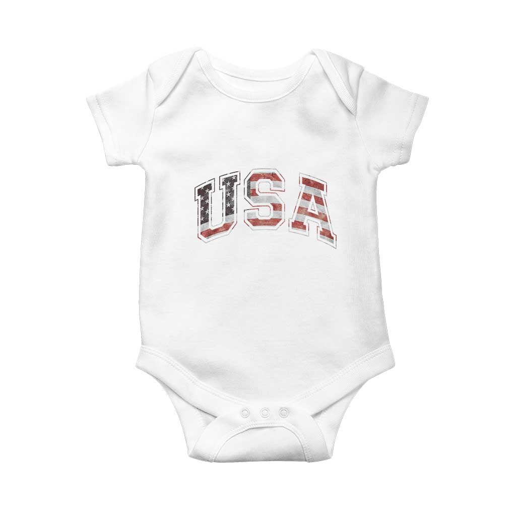 Funny USA Patriotic 4th of July American Flag Baby Onesie - Wonder Print Shop