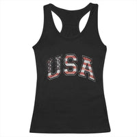 Funny USA Patriotic 4th of July American Flag Racerback Tank Top - Wonder Print Shop