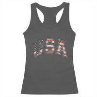 Funny USA Patriotic 4th of July American Flag Racerback Tank Top - Wonder Print Shop