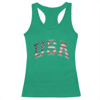 Funny USA Patriotic 4th of July American Flag Racerback Tank Top - Wonder Print Shop