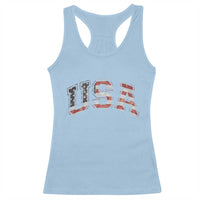 Funny USA Patriotic 4th of July American Flag Racerback Tank Top - Wonder Print Shop