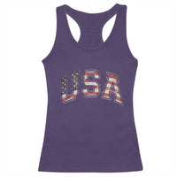 Funny USA Patriotic 4th of July American Flag Racerback Tank Top - Wonder Print Shop