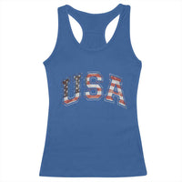 Funny USA Patriotic 4th of July American Flag Racerback Tank Top - Wonder Print Shop