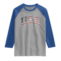 Funny USA Patriotic 4th of July American Flag Raglan Shirt - Wonder Print Shop