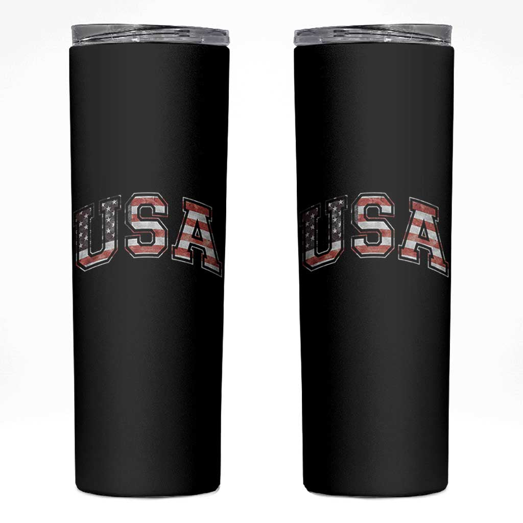 Funny USA Patriotic 4th of July American Flag Skinny Tumbler - Wonder Print Shop