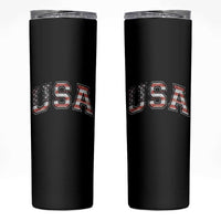 Funny USA Patriotic 4th of July American Flag Skinny Tumbler - Wonder Print Shop