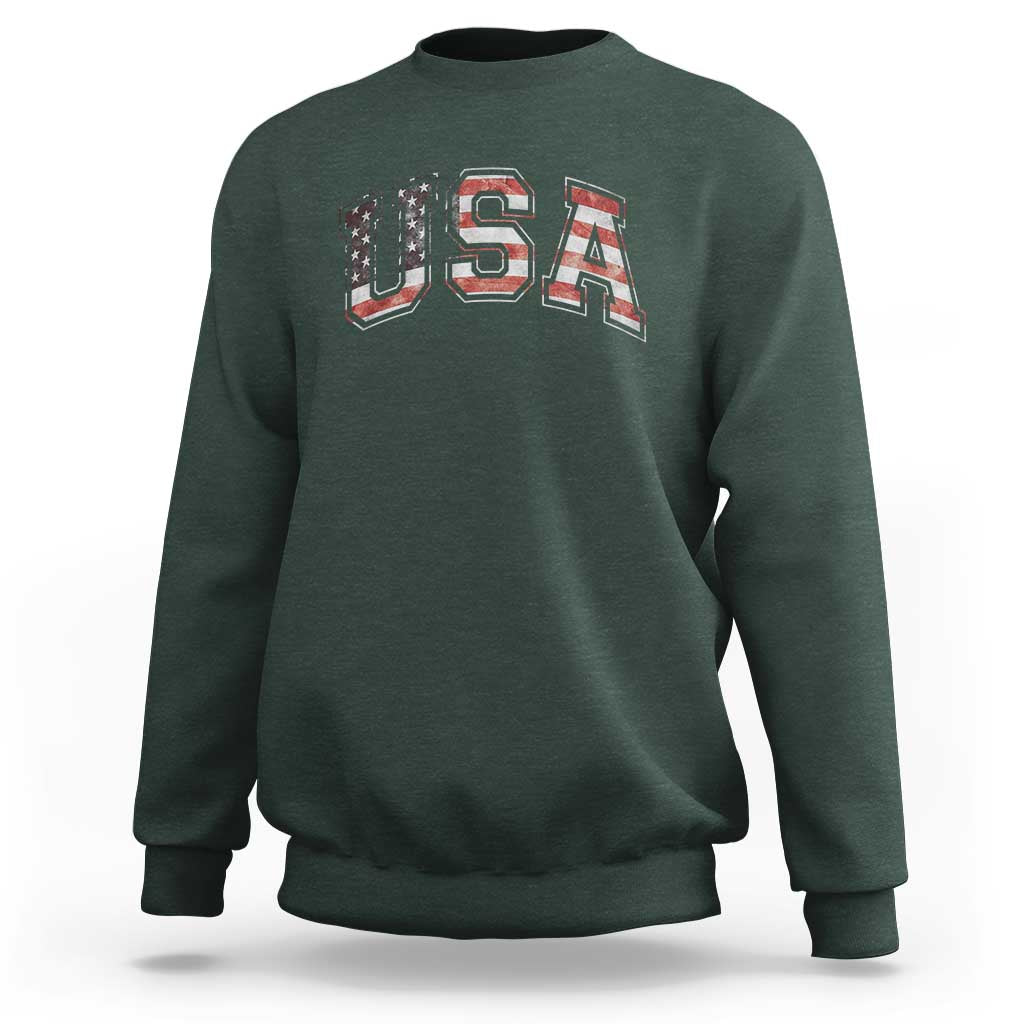 Funny USA Patriotic 4th of July American Flag Sweatshirt - Wonder Print Shop