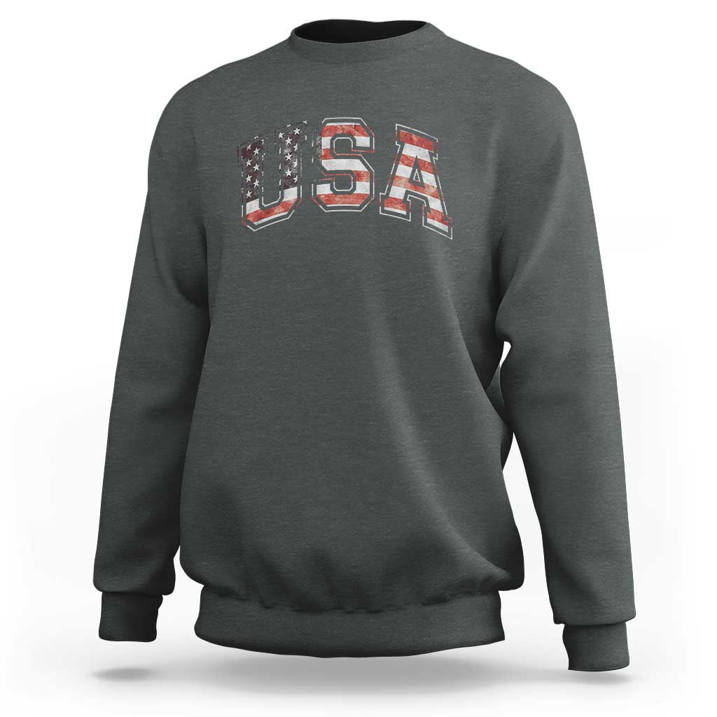Funny USA Patriotic 4th of July American Flag Sweatshirt - Wonder Print Shop