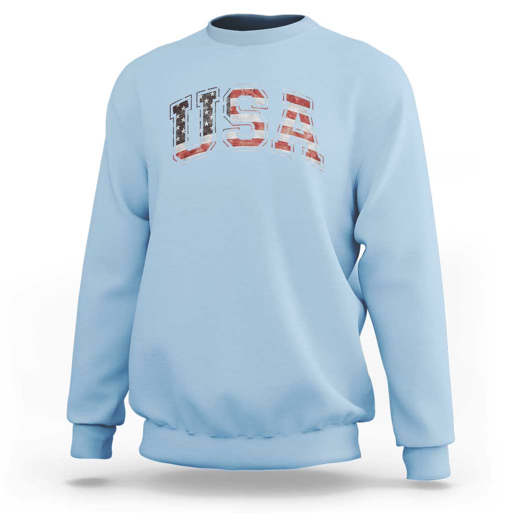 Funny USA Patriotic 4th of July American Flag Sweatshirt - Wonder Print Shop