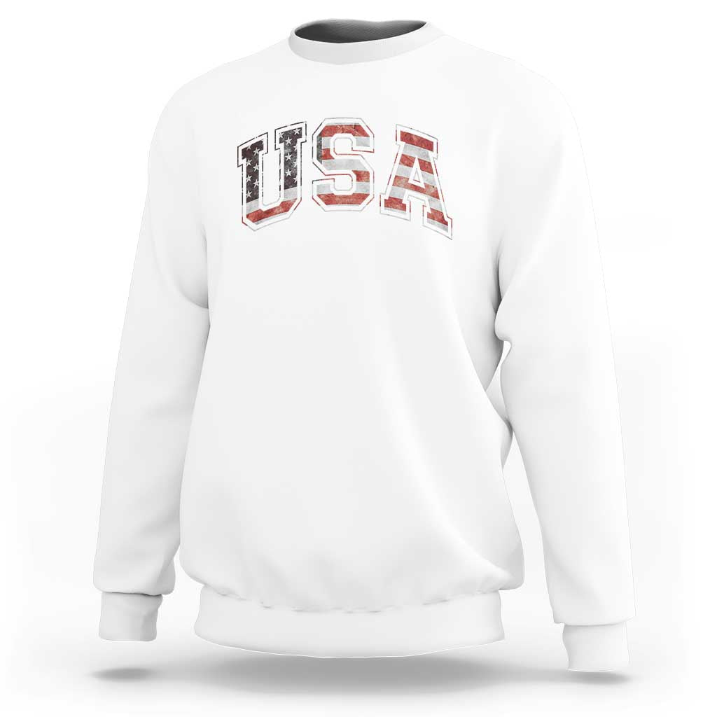 Funny USA Patriotic 4th of July American Flag Sweatshirt - Wonder Print Shop