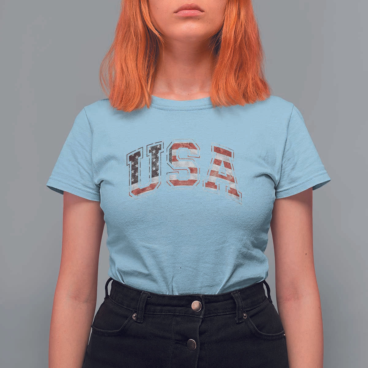 Funny USA Patriotic 4th of July American Flag T Shirt For Women - Wonder Print Shop