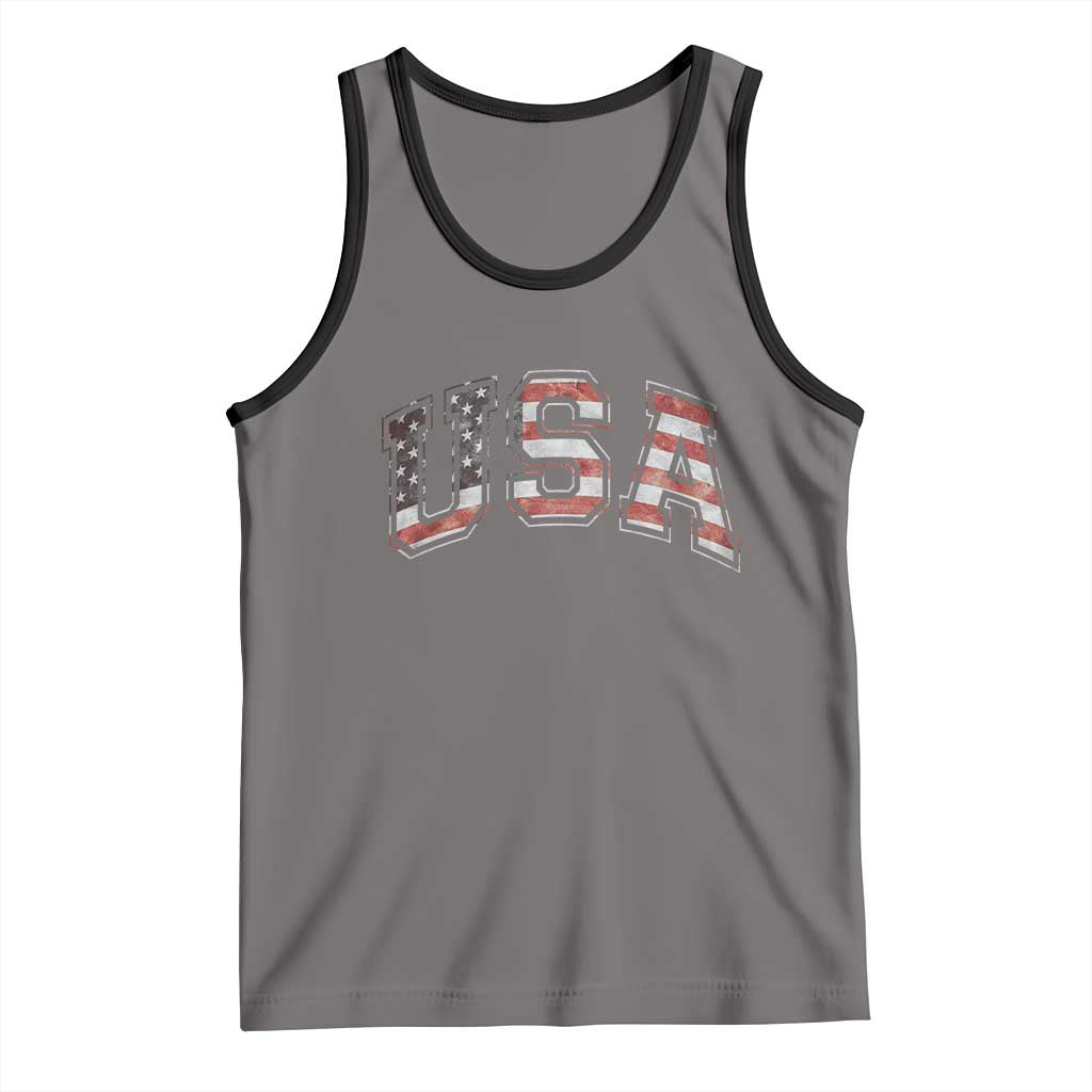 Funny USA Patriotic 4th of July American Flag Tank Top - Wonder Print Shop