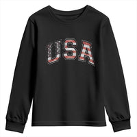 Funny USA Patriotic 4th of July American Flag Youth Sweatshirt - Wonder Print Shop