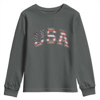 Funny USA Patriotic 4th of July American Flag Youth Sweatshirt - Wonder Print Shop